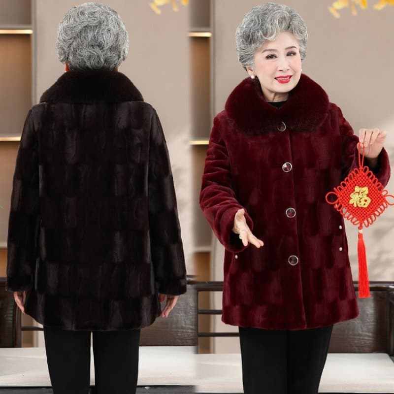 中老年女士加厚保暖棉衣外套
