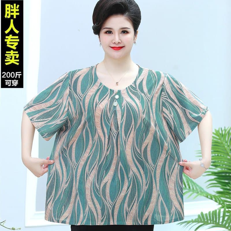中老年大码短袖T恤 夏季宽松薄款