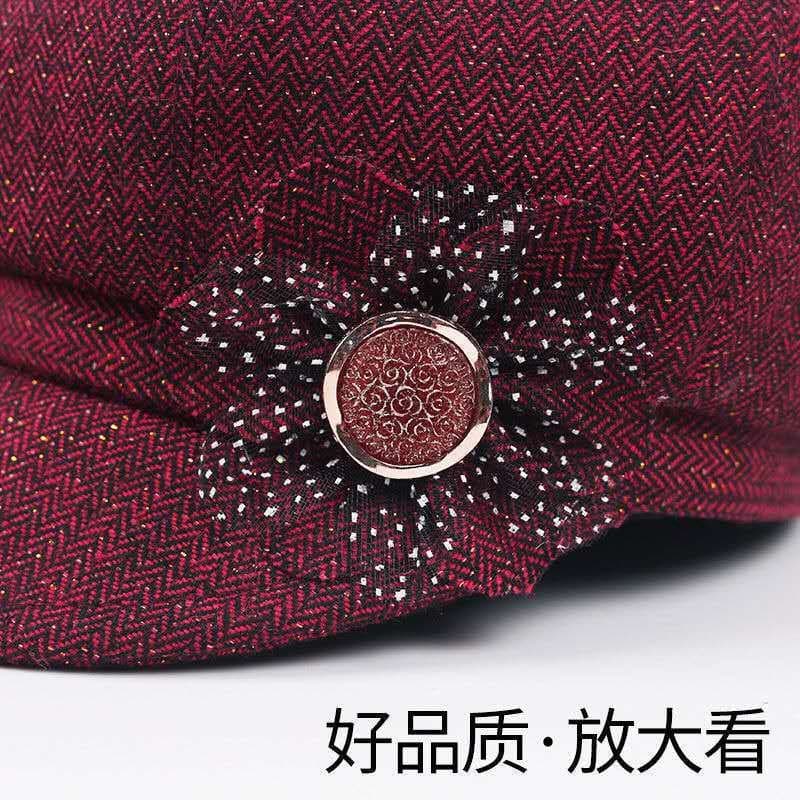 中老年妈妈八角帽 短檐保暖