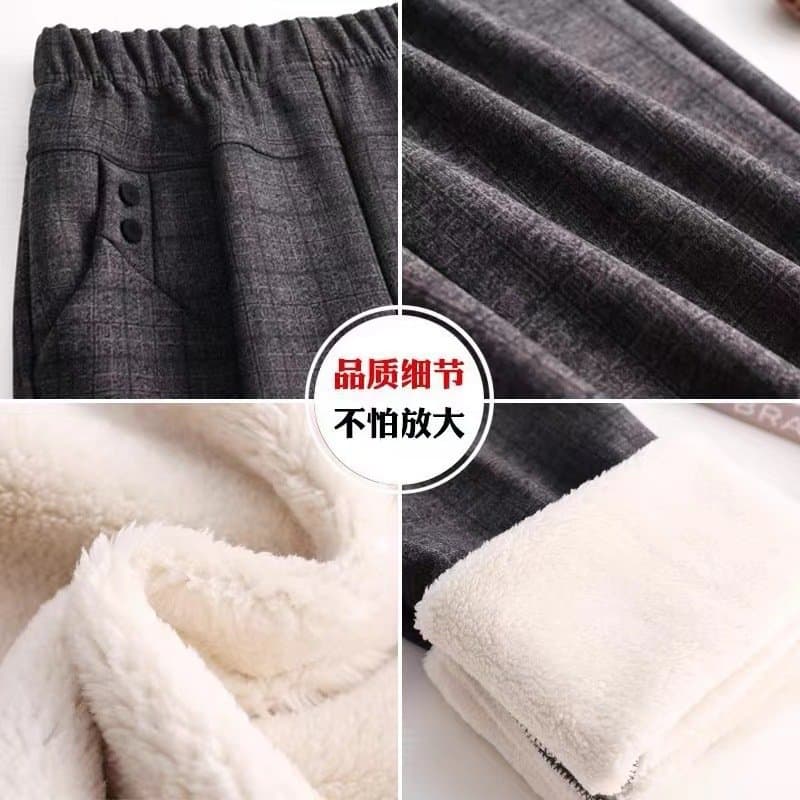妈妈加绒加厚长裤 宽松松紧腰