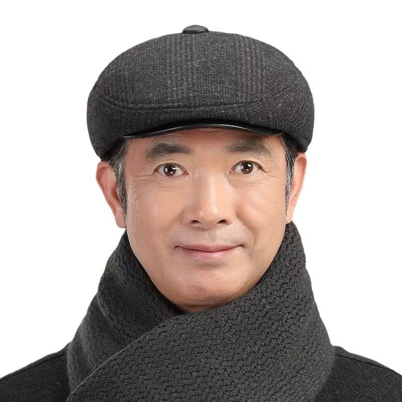 中老年男士冬季保暖鸭舌帽 护耳