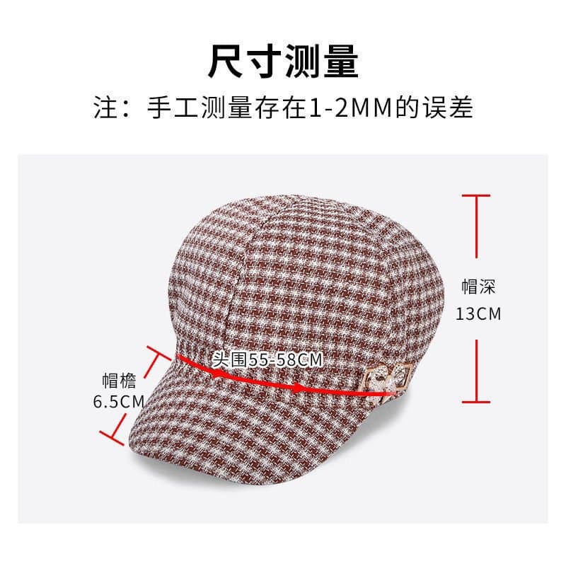 中老年女士格子八角帽 春秋遮阳(颜色随机)
