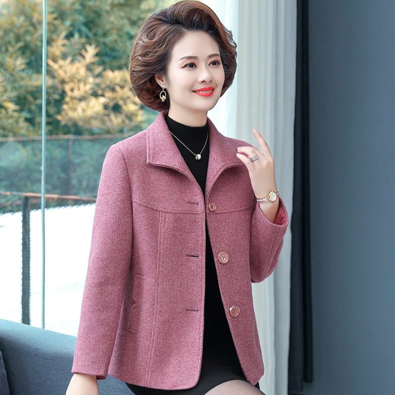 中老年女士春秋翻领外套 妈妈装
