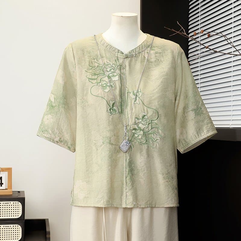 新中式短袖上衣 中老年女装