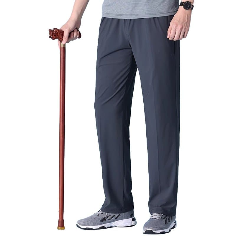 爷爷爸爸夏季薄款松紧腰宽松长裤