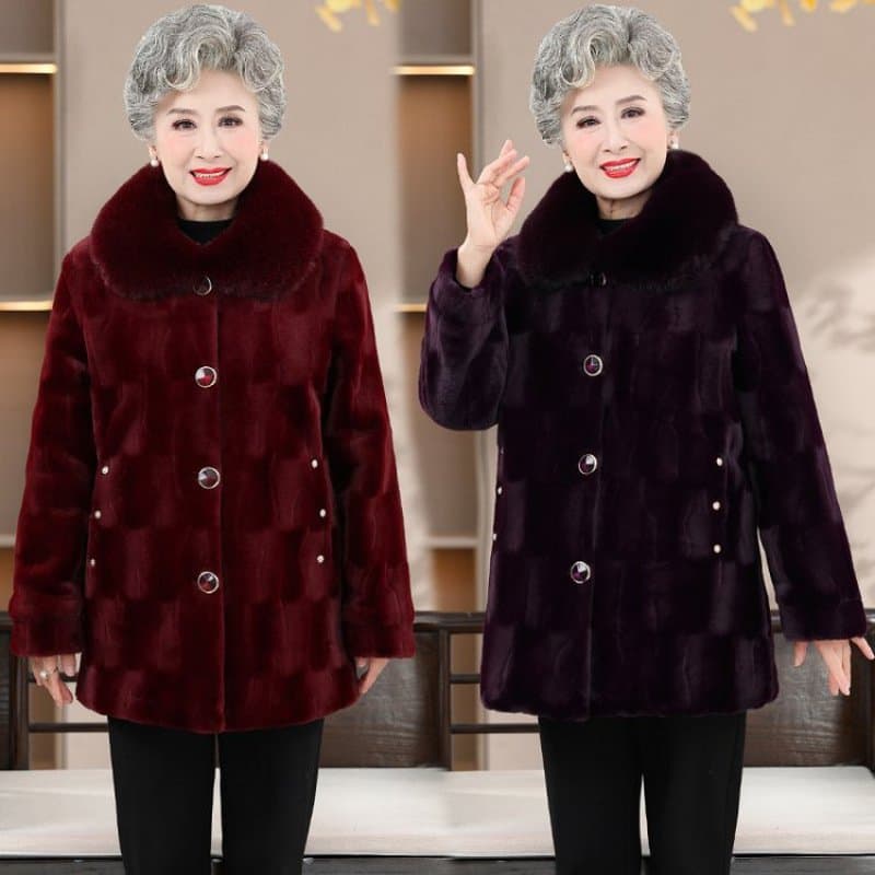 中老年女士加厚保暖棉衣外套