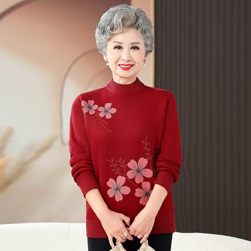 中老年女士加绒保暖打底衫